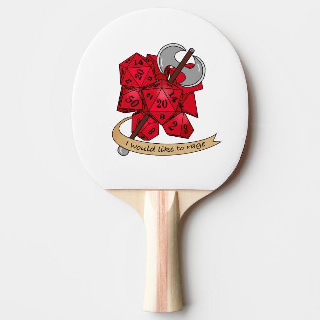 Pala De Ping Pong Diseño de dados bárbaros (Anverso)