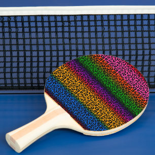 Pala De Ping Pong Diseño de estampado de animal de leopardo colorido