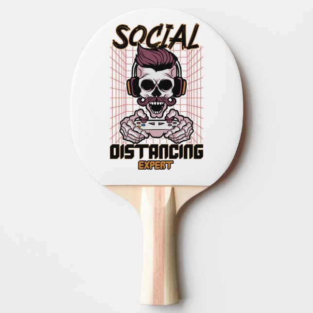 Pala De Ping Pong Diseño de juegos experto en distanciamiento social (Anverso)
