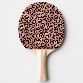 Pala De Ping Pong Diseño de la serie Leopardo rosa y dorado 15
