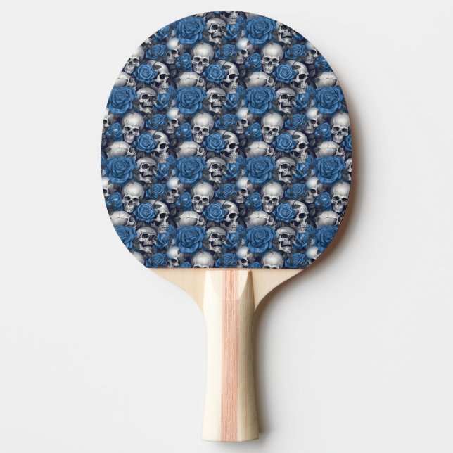 Pala De Ping Pong Diseño de la serie Skull y Rosas 12 (Anverso)