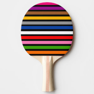 Pala De Ping Pong Diseño de líneas de franjas multicolor negras