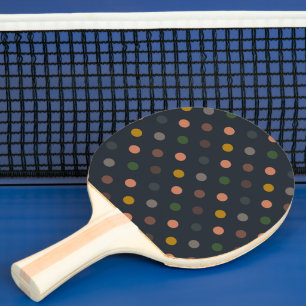 Pala De Ping Pong Diseño de lunares de bosques tonos tierra oscura