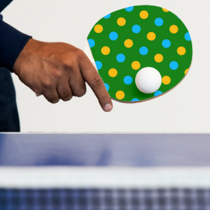 Pala De Ping Pong Diseño de lunares verde amarillo negro