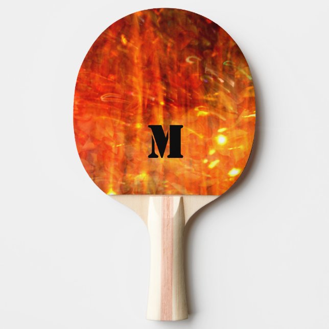 Pala De Ping Pong Diseño de monograma de inflamación (Anverso)