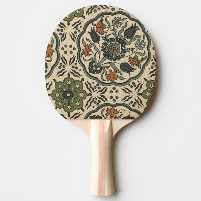 Pala De Ping Pong Diseño de mosaico persa floral decorativo (Anverso)