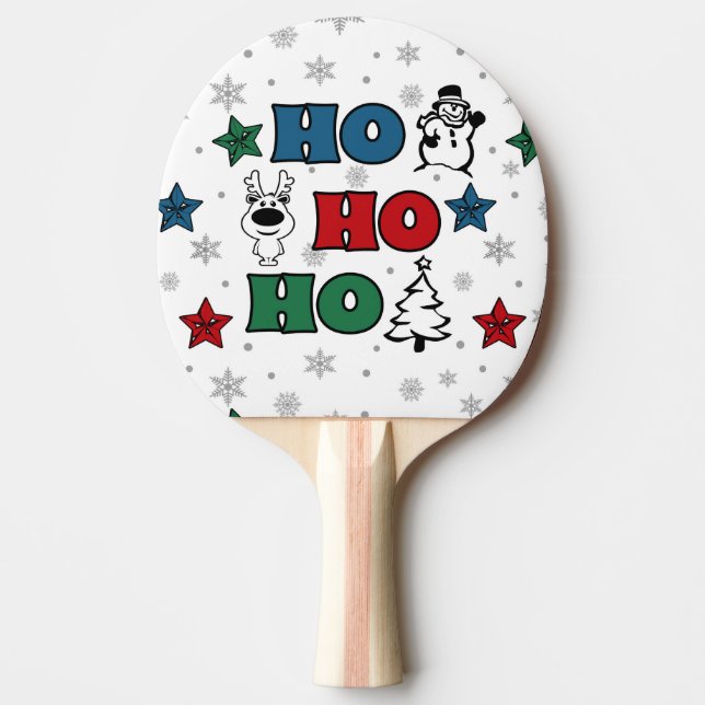 Pala De Ping Pong Diseño de Navidades Ho-Ho-Ho (Anverso)