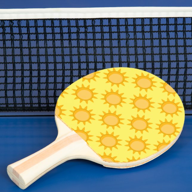 Pala De Ping Pong Diseño de patrón de sol sobre amarillo (in situ)