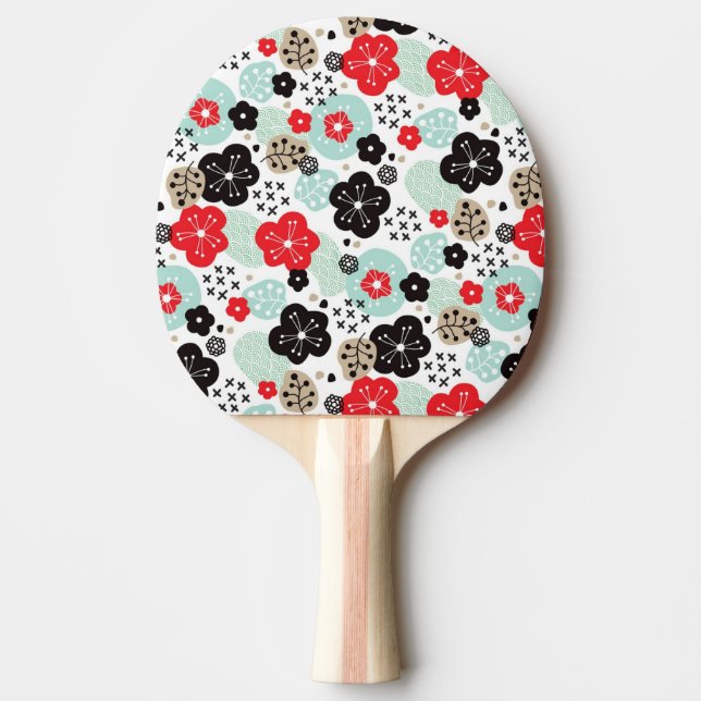 Pala De Ping Pong Diseño de patrones japoneses lindos (Anverso)