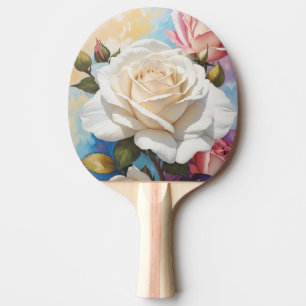 Pala De Ping Pong Diseño de pintura Rose Bouquet