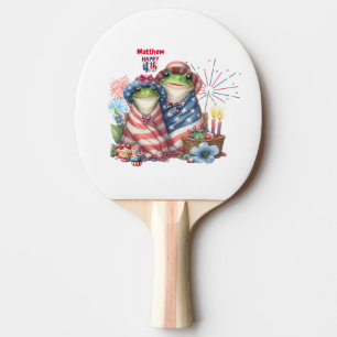 Pala De Ping Pong Diseño de ranas "amamantadas" el 4 de julio, Día d