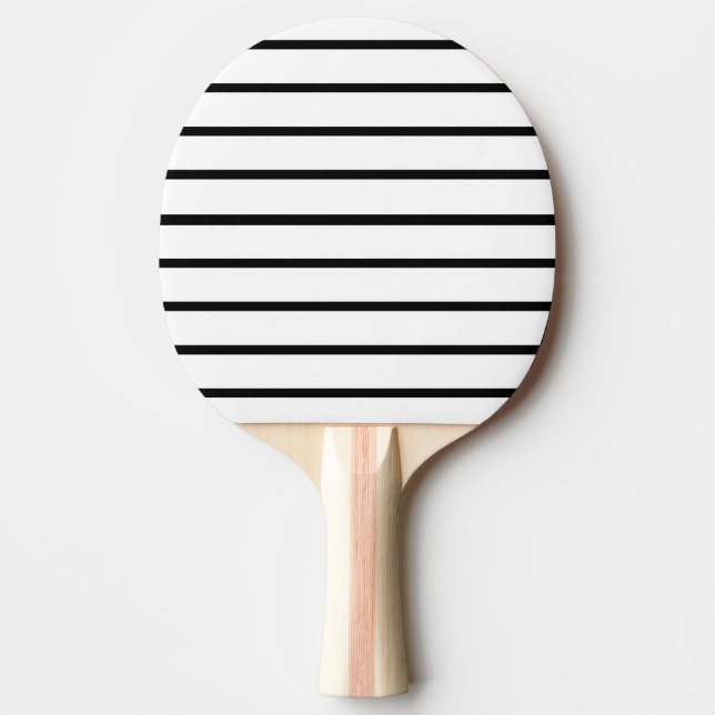 Pala De Ping Pong Diseño de rayas blancas y negras (Anverso)