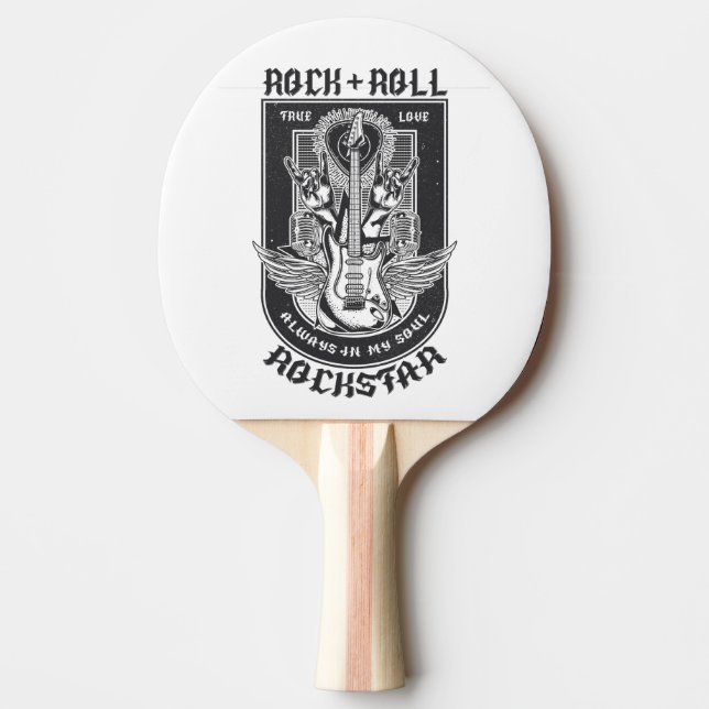 Pala De Ping Pong Diseño de rock de guitarra (Anverso)