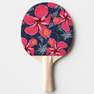 Pala De Ping Pong Diseño de verano de las flores tropicales de Hibis