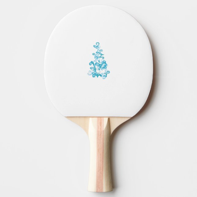 Pala De Ping Pong Diseño decorativo azul bola, turquesa medio (Anverso)