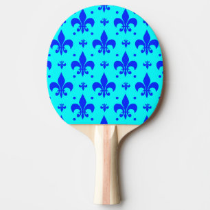 Pala De Ping Pong Diseño del patrón de flor azul de lis