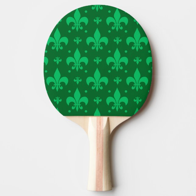 Pala De Ping Pong Diseño del patrón de flor verde de lis (Anverso)