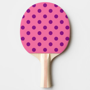 Pala De Ping Pong Diseño del patrón de puntos de polka rosado púrpur