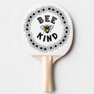 Pala De Ping Pong Diseño floral de Bee Kind Bumble Bee Kindness