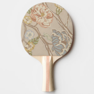 Pala De Ping Pong Diseño floral decorativo Organza Chintz
