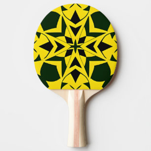 Pala De Ping Pong Diseño floral geométrico vibrante