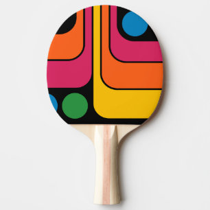 Pala De Ping Pong Diseño geométrico de estilo retro Mod de los 70