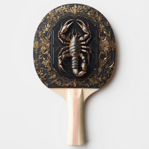 Pala De Ping Pong Diseño intrincado de escorpión con acentos ornamen