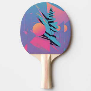 Pala De Ping Pong Diseño Memphis de mediados de siglo - Arte de Ken 