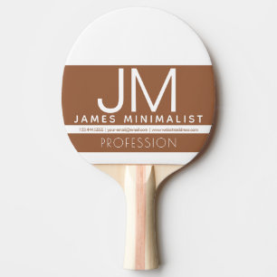 Pala De Ping Pong Diseño minimo profesional moderno   Marrón y blanc