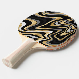 Pala De Ping Pong Diseño moderno de líneas onduladas de oro negro re