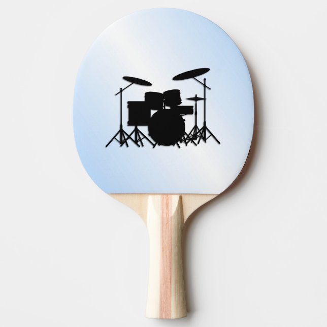 Pala De Ping Pong Diseño musical de tambores Azul (Anverso)