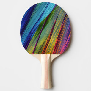 Pala De Ping Pong Diseño ondulado colorido en azul y Verde azulado