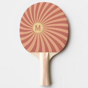 Pala De Ping Pong Diseño retro de color rosa y naranja con explosión