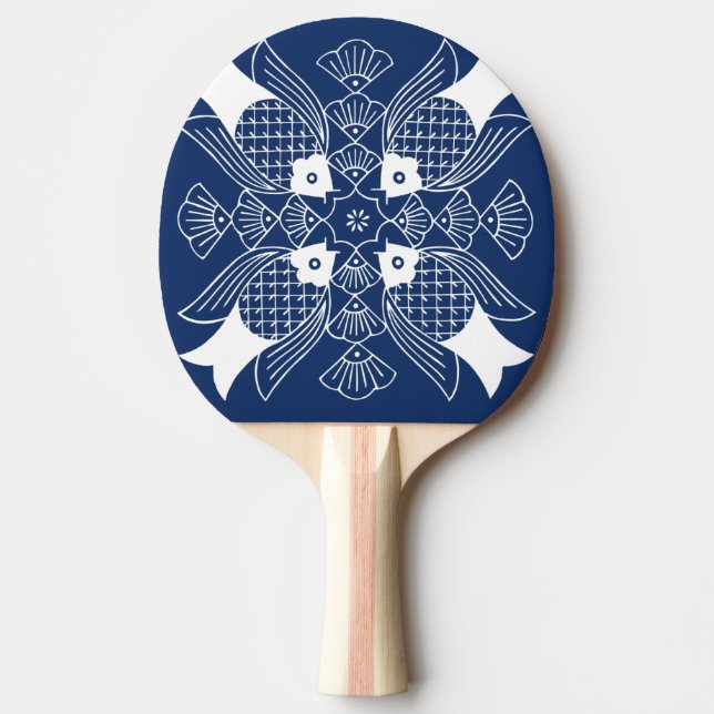 Pala De Ping Pong Diseño subacuático de los pescados con el fondo (Anverso)