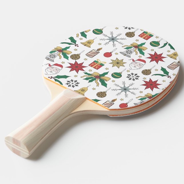 Pala De Ping Pong Diseño único de Navidades Dawn Hand (Ángulo frontal)