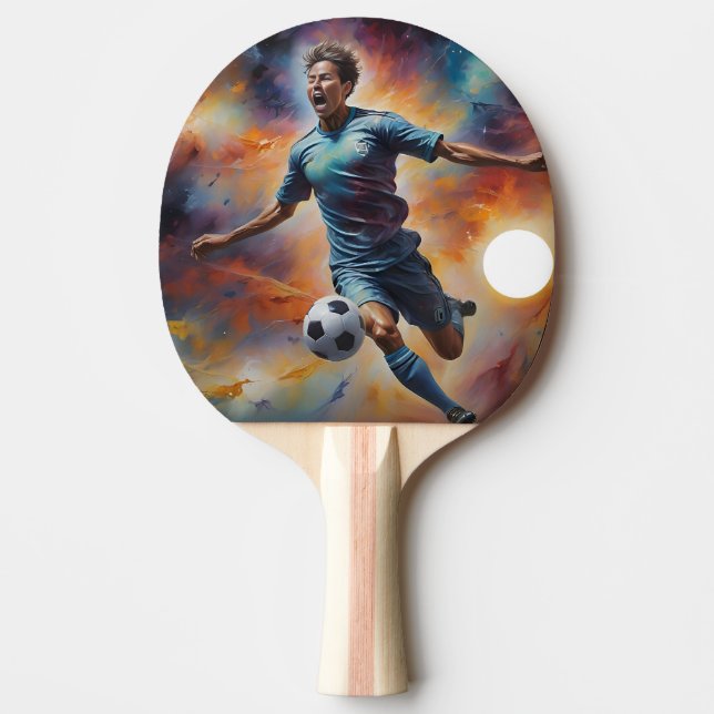 Pala De Ping Pong Disparo de futbol de nebulosa espacial (Anverso)