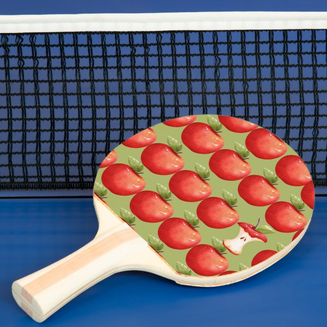Pala De Ping Pong Diversión con la Manzana Roja Fruta (in situ)