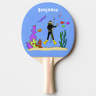 Pala De Ping Pong Divertido buceador de scuba y personalizado de cri