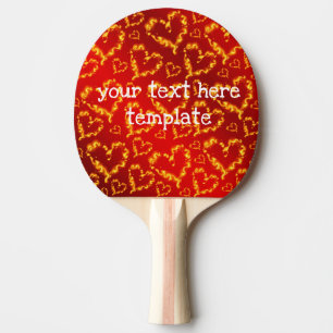 Pala De Ping Pong divertido, corazones, corazón, rojo, amor, valenti