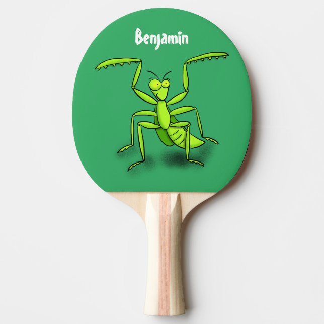 Pala De Ping Pong Divertido ilustracion personalizado de mantis de o (Anverso)