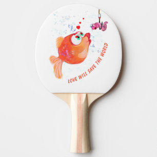 Pala De Ping Pong Divertido pez y gusano Ping Pong Paddle - Personal