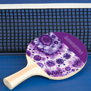 Pala De Ping Pong Divertido Violeta Púrpura Batik Círculos Patrón de