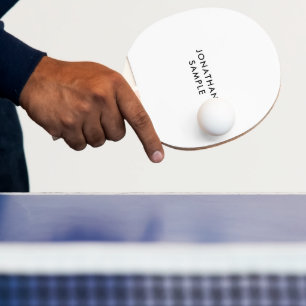 Pala De Ping Pong Doble cara Diseño Moderno Simple Nombres Blancos