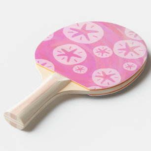 Pala De Ping Pong Dolar de arena blanco y rosa