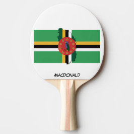Pala De Ping Pong DOMINICA FLAG & MAP personalizado