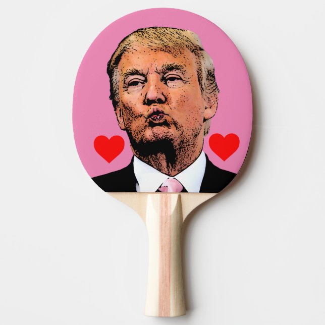 PALA DE PING PONG DONALD TRUMP KISS EL DÍA DE SAN VALENTÍN PING PONG (Anverso)