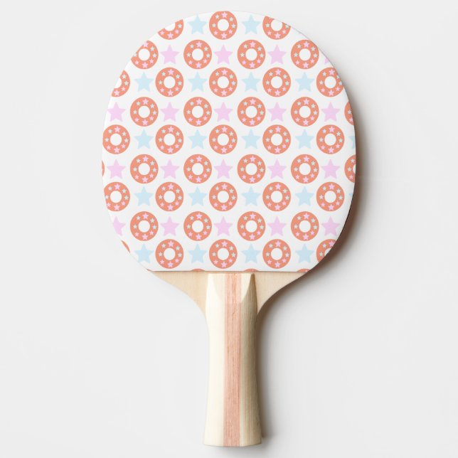 Pala De Ping Pong Donas Pastel Estrellas con Estrella (Anverso)