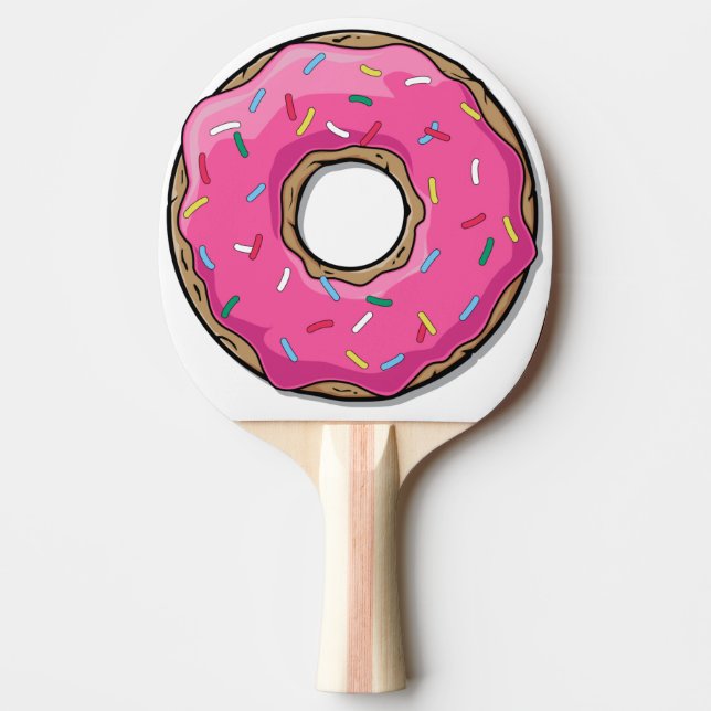 Pala De Ping Pong Donut rosado Personalizado con rociadores (Anverso)