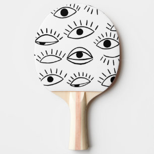 Pala De Ping Pong Doodle eye, patrón creativo sin costuras.