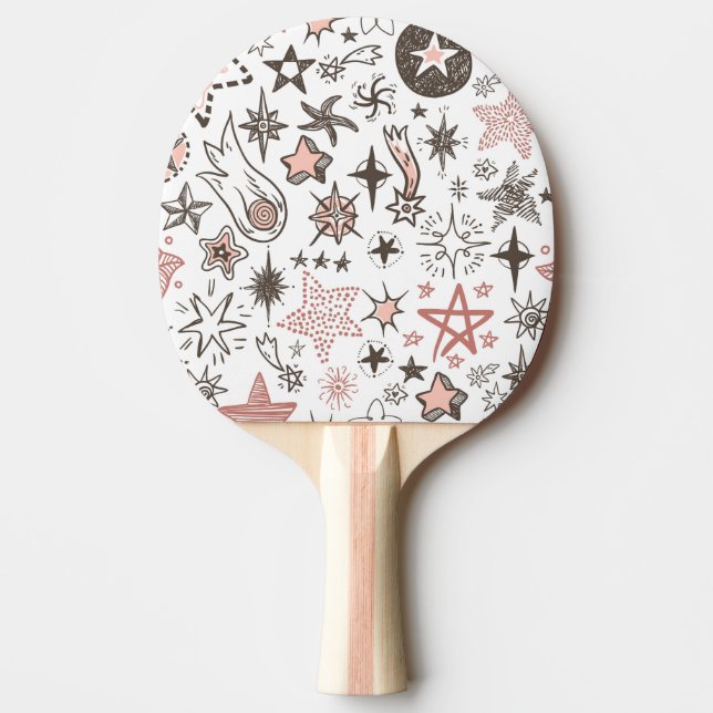 Pala De Ping Pong Doodles cósmicos: estrellas y cometas (Anverso)